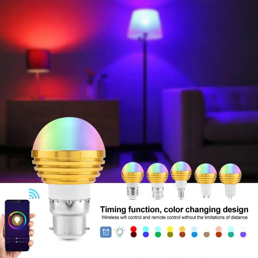 AC85V 265V E27/E14/GU10/GU5.3/B22 СВЕТОДИОДНАЯ лампа 6 Вт RGB + CW Светодиодная для управления