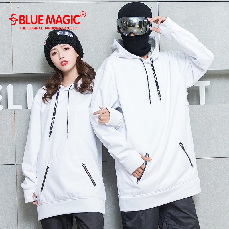 Bluemagic snowboard Soft shell combinado tela larga con capucha mujeres y hombres sudaderas impermeables trajes de esquí a prueba de viento