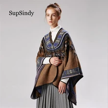SupSindy women's poncho Winter scarf women capes bohemian shawl wrap luxury pashmina warm scarves for women cloak vintage stole SupSindy women's poncho Winter scarf women capes bohemian shawl wrap luxury pashmina warm scarves for women cloak vintage stole