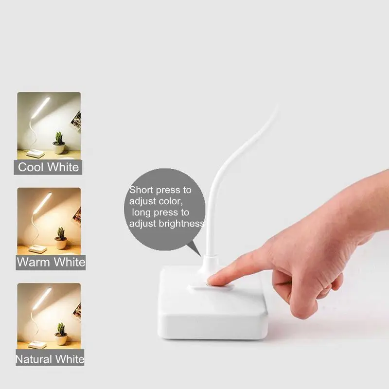 Billige USB Aufladbare LED Faltbare Schreibtisch Lampe Augenschutz Touch Dimmbare Lesen Tisch Lampe Led Licht 3 Ebene Farbe
