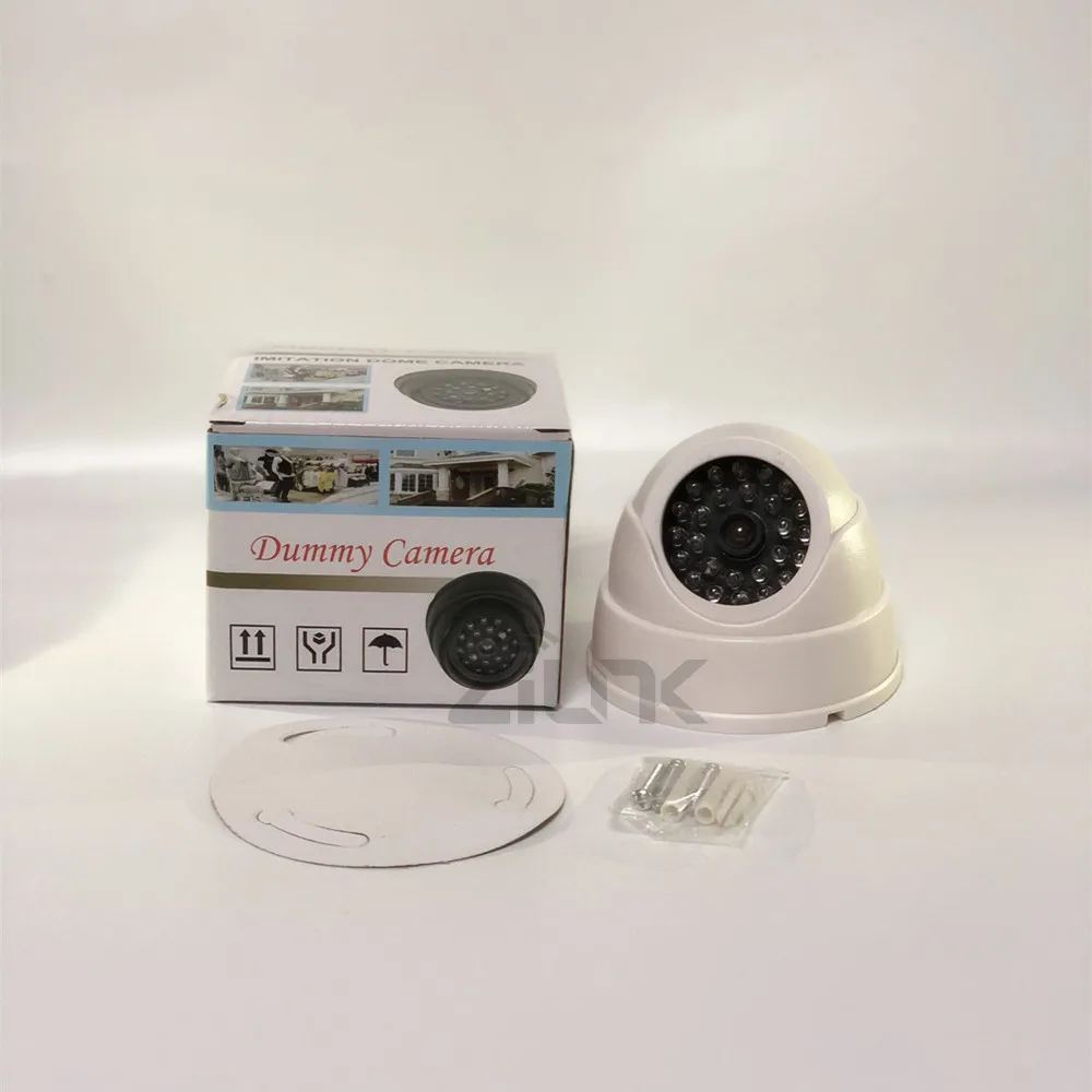 2pcs Security CCTV Simulation Fake Camera Dome With Flashing LED Light Waterpoof Outdoor Indoor Dummy Camera Surveillance