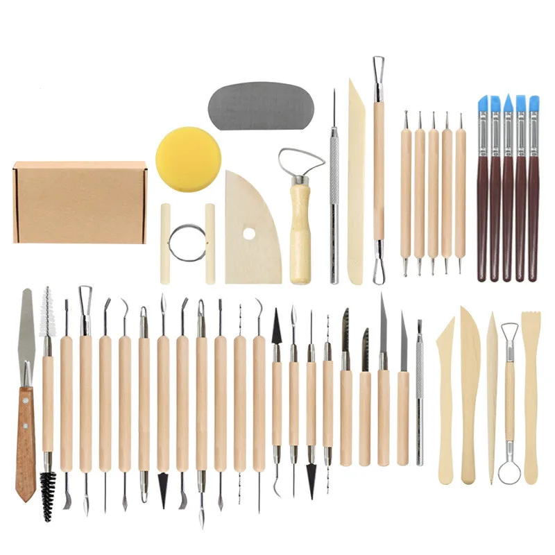

Cross-border Amazon 45 sets of clay mud clay tools indentation silicone pen engraving knife set multi-function combination