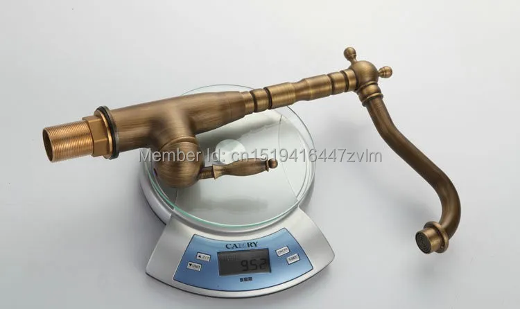  Antique Brass Faucet Kitchen Sink Mixer Swivel Spout Bathroom Basin Tap torneira Deck Mounted grifo - 32741583259