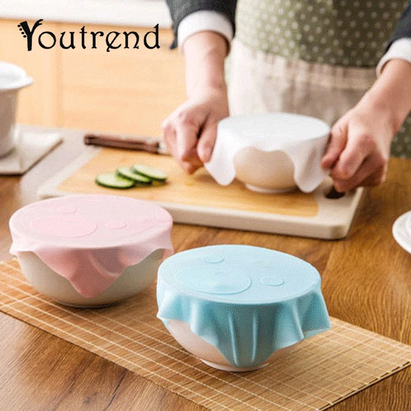 

Reusable Silicone Wrap Stretch Lid Grip Food Fresh Keeping Film Sealer Cover Microwave Oven Heating Cover 18cmx18cm