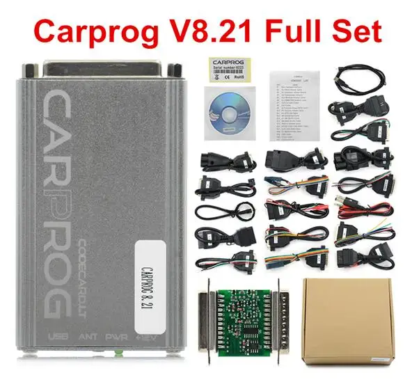 V8.21 SET FULL Carprog полная идеальная онлайн-Версия прошивки V8.21 V10.93 V10.05 со всеми 21 адаптерами, включая полную авторизацию - Цвет: V8.21 SET FULL
