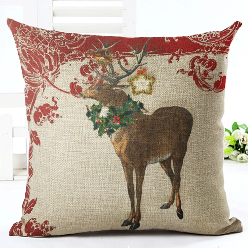 Wholesale Pattern Printed Sika deer elk stries Cushion Cover Wild Animal Deer and Elk Cushion