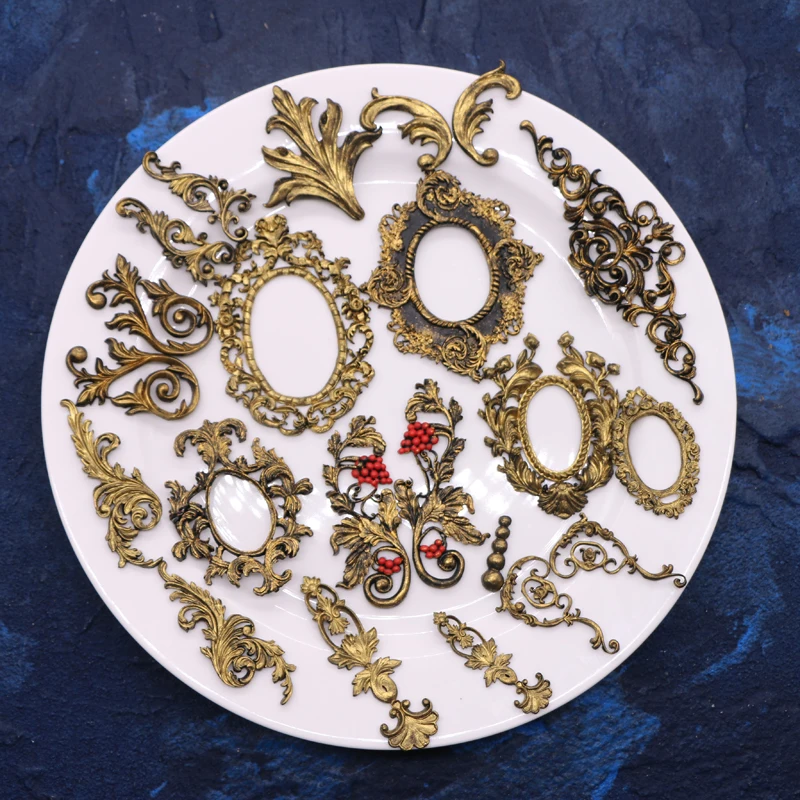 European Pastry Antique Mirror Frame Fondant Cake Mold Silicone Mould Border Embossing Home