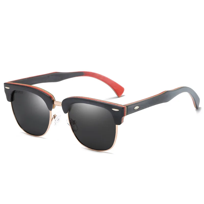 New Product Men Wood Polarized Sunglasses Color Matching Frame Women Sun Glasses
