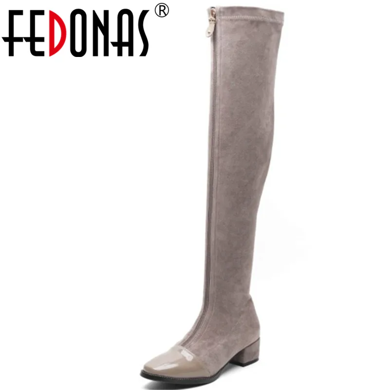 

FEDONAS Fashion Brand Women Over The Knee High Boots High Heels Warm Long Party Shoes Woman Tight High Knight Boots Dancing Shoe