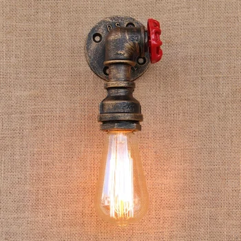 

DOXA Loft Retro Metal Water Pipe Vintage Wall Lamp Industrial White Edison LED Bulb E27 Lights For Cafe Hallway Bedroom Bar