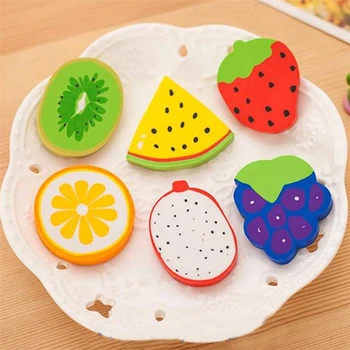 

New Creative Kawaii Watermelon Strawberry Orange Rubber Pencil Eraser For Kids Novelty Item School Supplies Student 650
