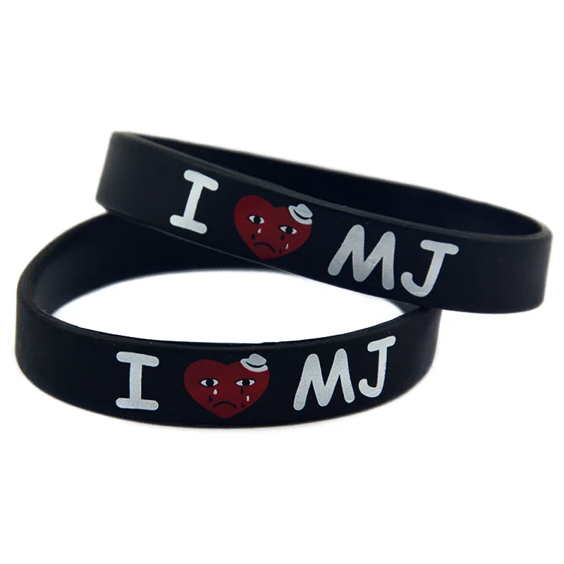 OBH 2 шт печатных I Love MJ Майкл Джексон силиконовый браслет для любителей музыки