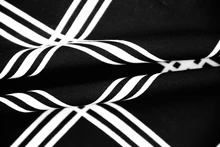 Customized 144cm width black white Plaid Tartan lattice cotton Chiffon satin silk Cloth Fabric Shirt coat
