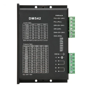 

DM542 2-phase Stepper Motor Driver 57/86 Series Step Stepping Motor Driver 18-48VDC Optical isolation signal input Motor Driver
