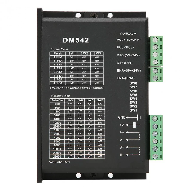 Двухфазный Драйвер шагового двигателя DM542 серия 57/86 драйвер 18 48 В постоянного