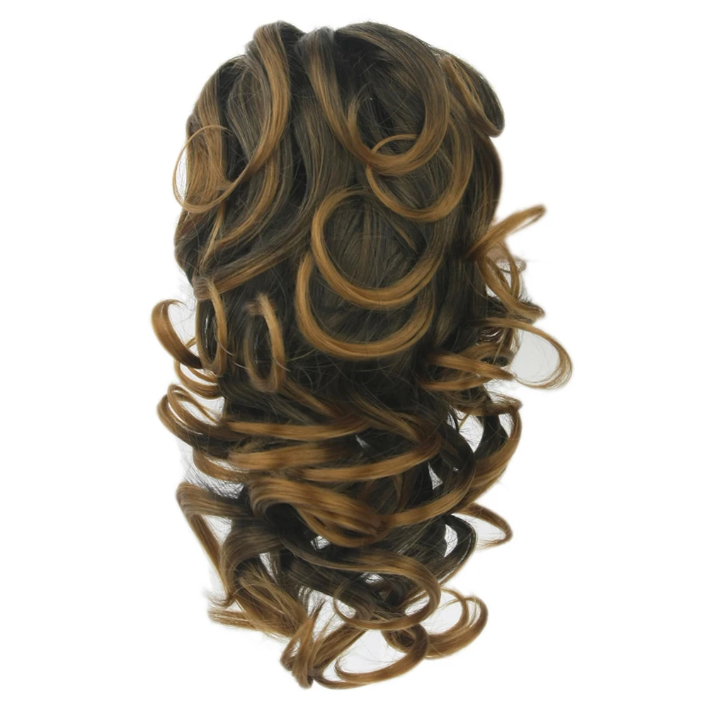 Claw Ponytail Curly Synthetic Hair Blonde Ombre Clip In Hair Extensions Little Pony Tail on Clips Chignon Fairy Tail Fake Hair Extensions