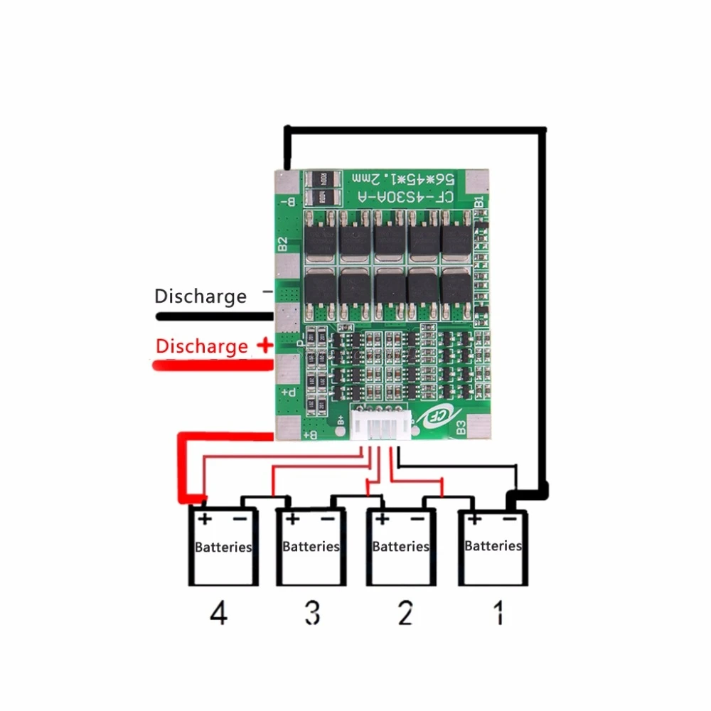 4S 30A 12,8 V с балансом LiFePo4 жизнь 18650 батарея ячеек BMS защиты печатной платы