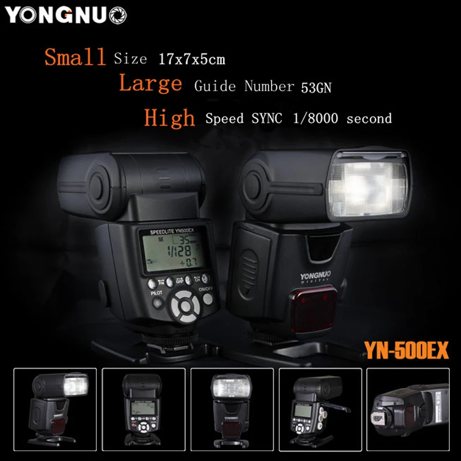

YN500EX YN-500EX E-TTL GN53 1/8000s HSS Camera Flash Light Speedlite for Canon 6D 7D 5D2 5D3 60D 650D 600D 550D 700D