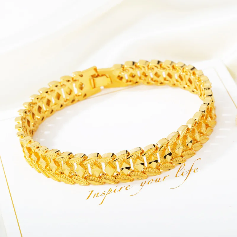 

Fashion jewelry accessories ,Watch band pattern bracelet,yellow gold jewelry ,Shiny handsome men's bracelet ,wholesale