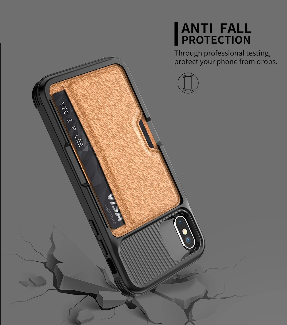 Ascromy For iPhone XS Max Case Wallet Flip Leather Cover Silicone TPU Card Slot Holder For iPhone X XR 8 Plus 7 6 6S Accessories (3)