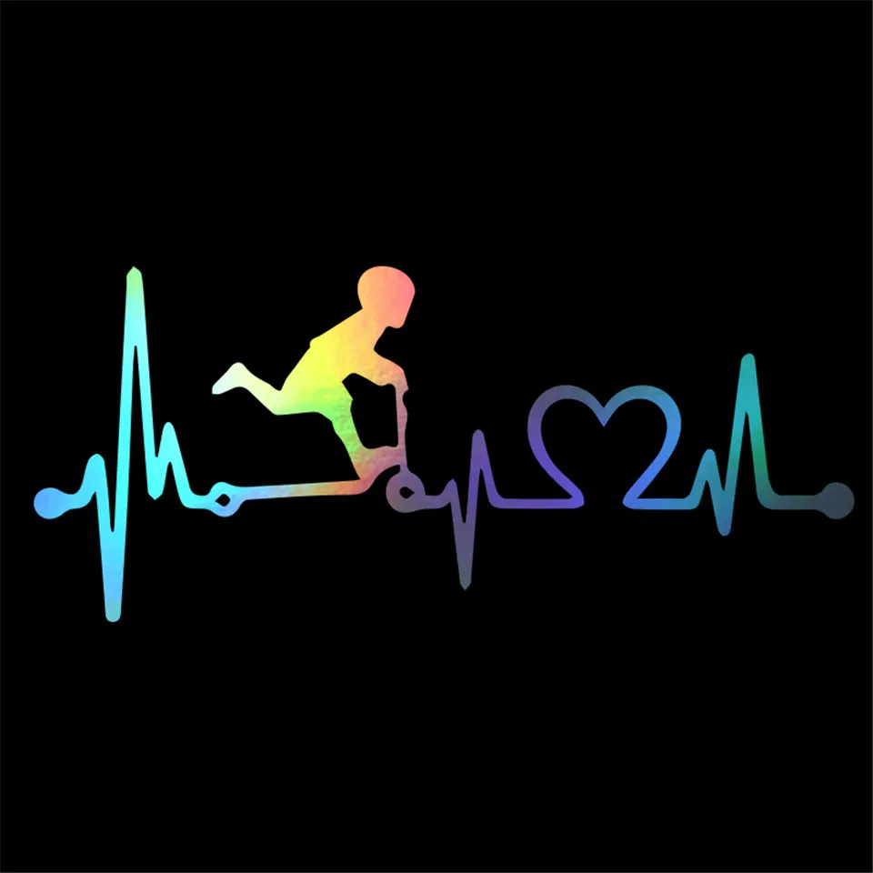 Scooter Heartbeat Lifeline Car Sticker Car Accessories Decal Fashion Car Body Window Door Decoration Sticker Funny 19.1cm8 (5)
