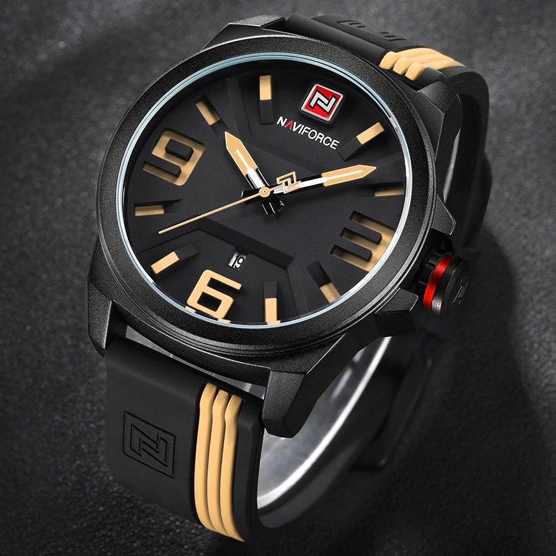 2017 NEW NAVIFORCE Brand Men Fashion Casual Sport Watches Men's 3D Face Quartz Date Clock Man Waterproof Watch Relogio Masculino