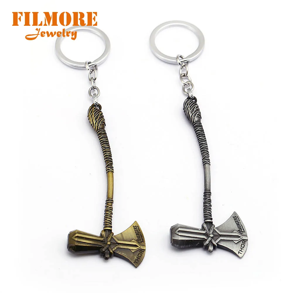 

2018 New Movie The Avengers Hammer Decoration Keychain Infinity War Thor Stormbreaker Storm Exquisite Design Keychain Wholesale