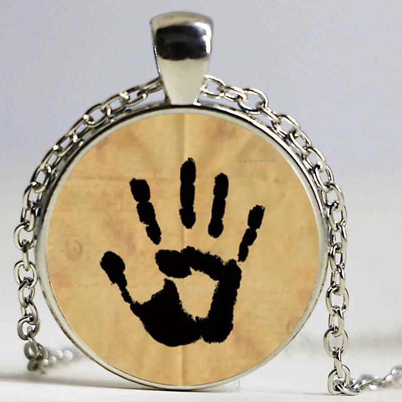 Handmade Skyrim Dark Brotherhood Mysterious Note in a glass cabochon dome pendant Necklace