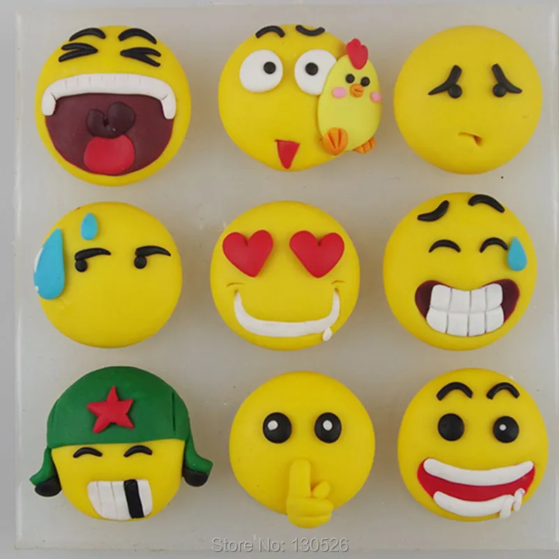 

1Pcs Fondant face Expression shape Chocolate Candy 3D silicone Mould Funny Fondant Mold Cake Decorating Tool Kitchen Bakeware