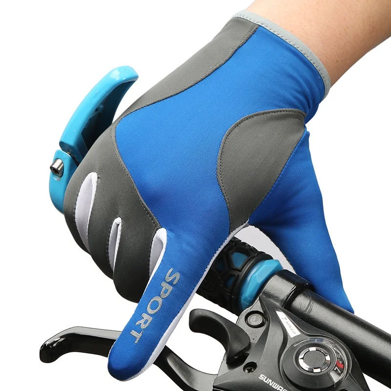 1 пара велосипедные перчатки полный палец Сенсорный экран Мужские Женские MTB перчатки дышащие летние варежки