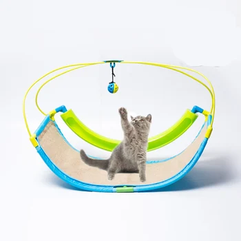 

2 In 1 Cat Toy Pet Exercise Cradle Cat Bed Sofa with Ball Toys Hammock