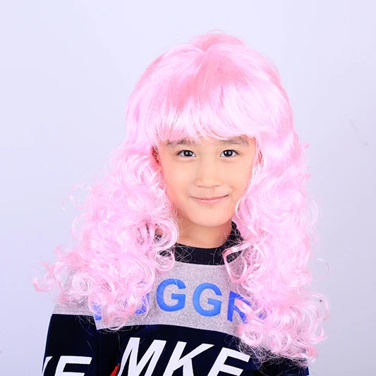 

Hot sale 1PC children Cosplay Long Curly Wig Child Synthetic Hair Birthday Party Decoration Mask Party Favor performance props