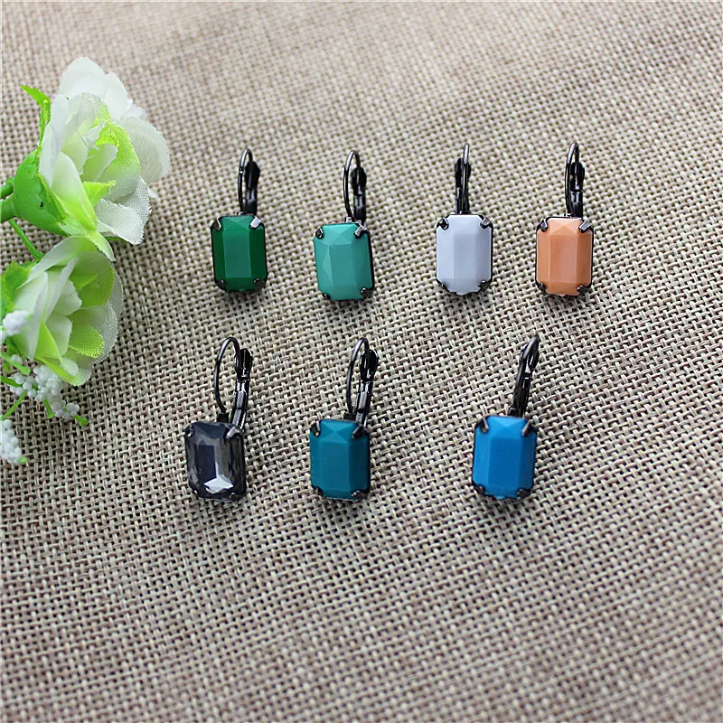 

The new 2017 gorgeous fashion accessories wholesale girls birthday party ear hook square earrings gift free shipping