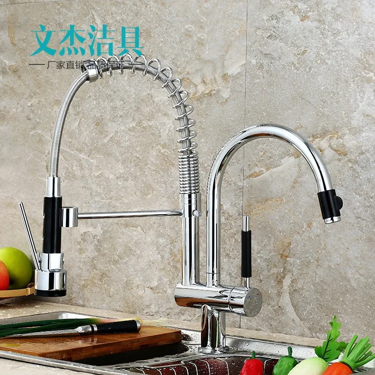 kitchen-faucet-manufacturers-wholesale-foreign-trade-kitchen-faucet-hot-and-cold-mixing-faucet-spring-type-pull