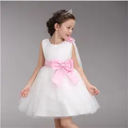 Короткое платье с цветочным узором для девочек на свадьбу, милое детское платье с поясом для маленьких девочек, праздничное платье для
