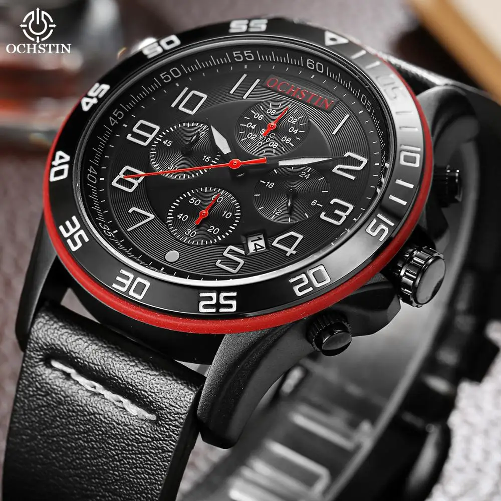 

New Mens Sport Watches OCHSTIN Top Brand Luxury Chronograph Casual Quartz Men Wrist Watch Black Military Army Clock Date Montre