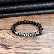 LIVVY очаровательный энергетический браслет жемчужный шнур вулкан Пьер браслет для женщин и мужчин браслет эластичная лента Ювелирные изделия Подарки AS406