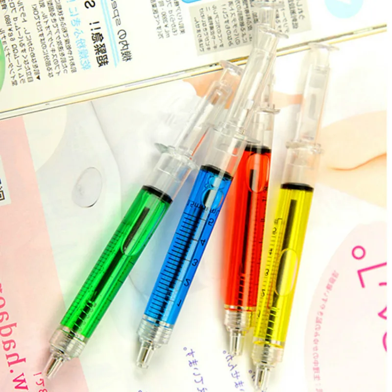 

0.5mm Kawaii ballpoint pen creativos Cartoon cute syringe model School student Supplies Stationery Pen Thanksgiving gift