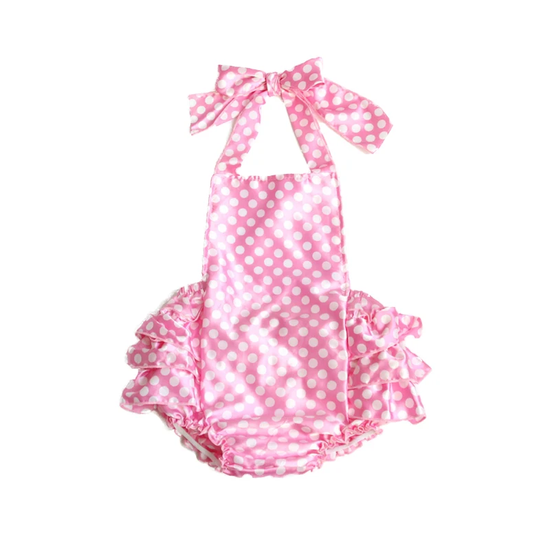 cute baby rompers girls clothes cotton polka dot condole belt soft solid bowknot infant jumpsuit | Детская одежда и обувь