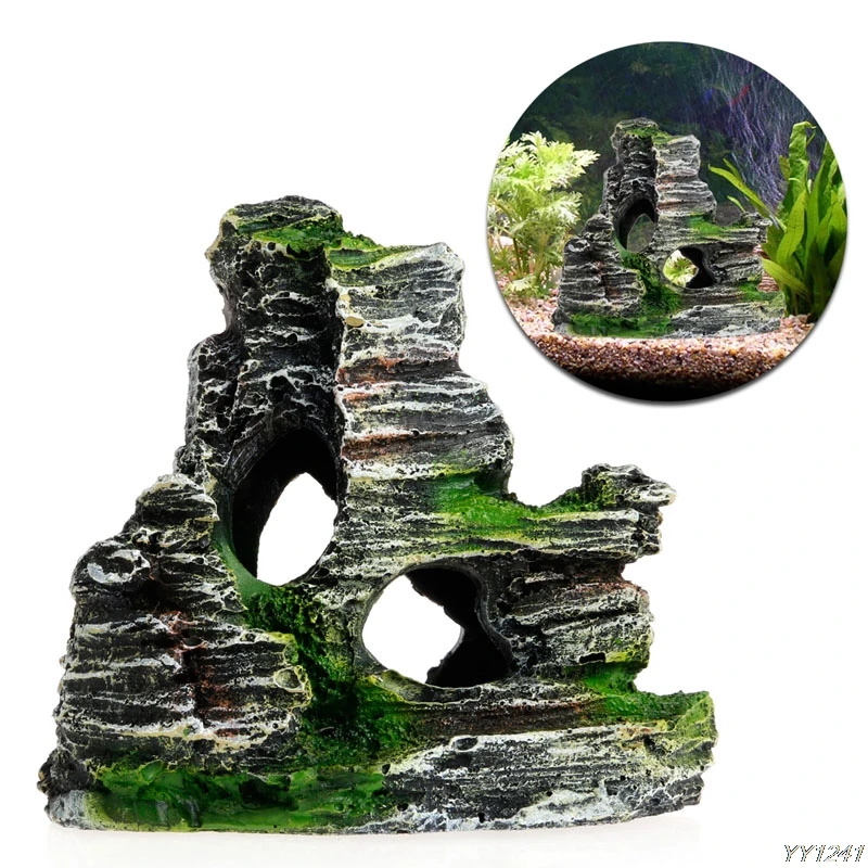 

Mountain View Aquarium Rockery Hiding Cave Tree Fish Tank Ornament Decoration
