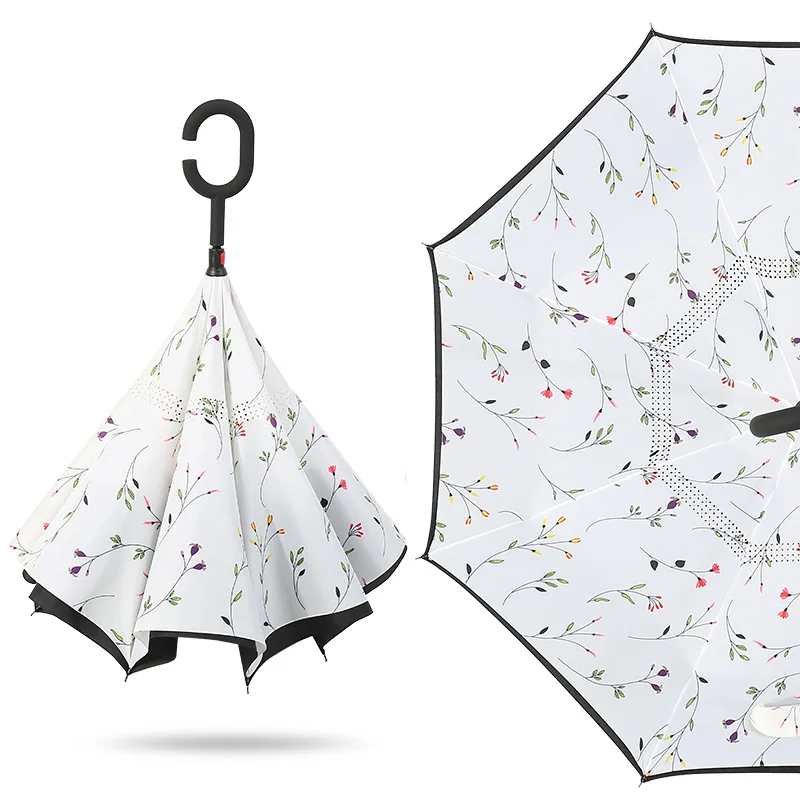Женский зонт с цветными листьями Only Jime, несколько стилей, ветрозащитный зонтик, модные большие зонты для детей - Цвет: 9