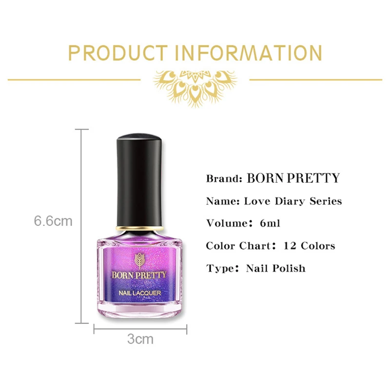 

6ml Nail Polish Temperature Color Changing Varnish Lacquer Shining Colorful Nail Art Polish Liquid 669