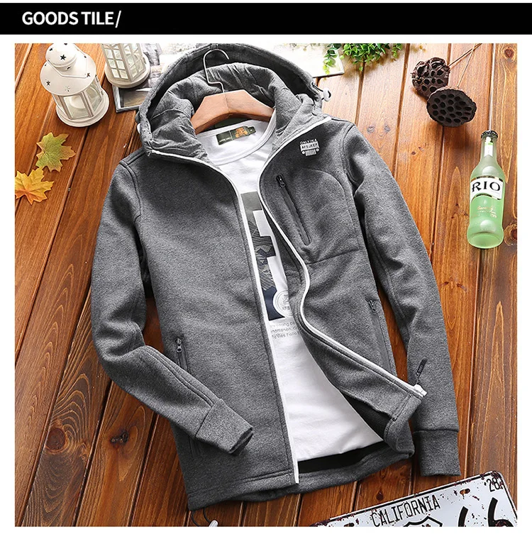 Waliicorners Autumn New Jacket Men Coat Outwear Casual Windbreaker Thin Mens Hoodies Solid Hooded Collar Outerwear Chaqueta Hombre 12 5