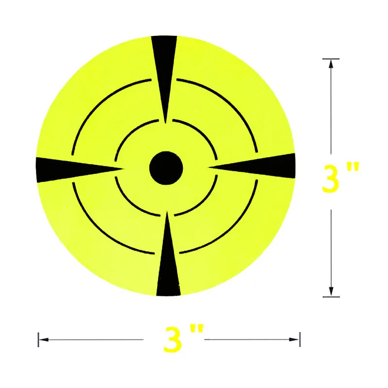 Наклейки мишень " дюймовые круглые наклейки-мишени клещи-флуоресцентные желтый и черный пистолет стрельба наклейки мишень