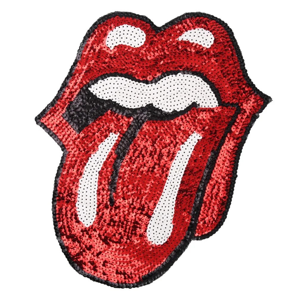 

Cute Big Mouth Sequin Patches Embroidery Applique Sew On Clothing Or Bags Sewing Supplies Decorative Patches EP017