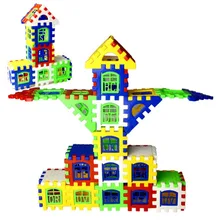 24 pçs/lote Bloqueio Blocos De Construção De Plástico DIY Construção Playset Casa Cedo Iluminismo Educacional Brinquedo para Crianças