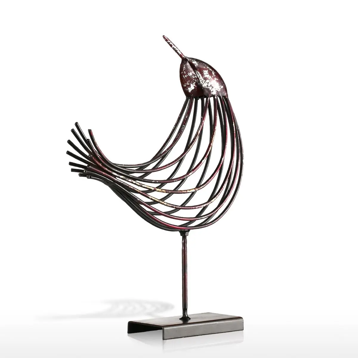 Tooarts железная проволока птица металлическая скульптура чудесная скульптура птица Современная работа подарок украшение дома