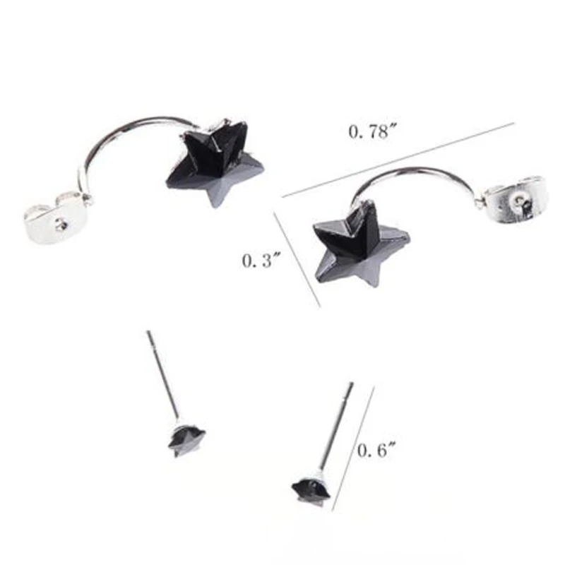 1Pair Elegant Womens Cute Rhinestone Star Ear Stud Earring Jewelry