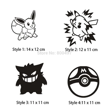 

10 x Car-styling Covers Cartoon Animal Pikachu Pokemon Ball Car Sticker Decals for Toyota Peugeot Fiesta Chevrolet Volkswagen
