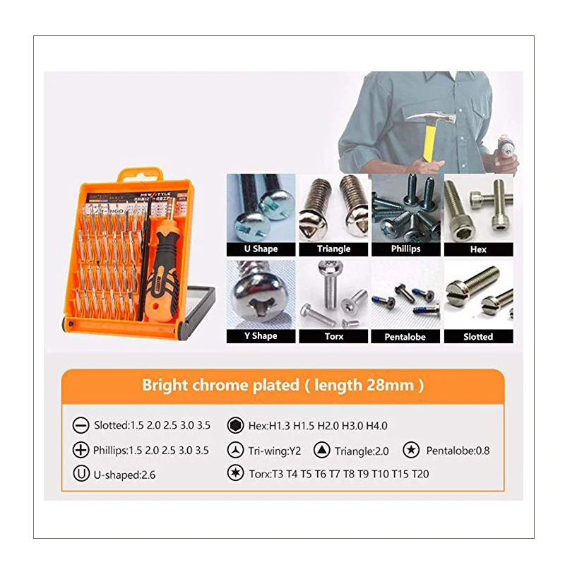 QUK 33 in 1 Precision Screwdriver Set Magnetic Screwdriver Bits For Phone Mobile Ipad Camera Maintenance Tool Repair Tool Kit3